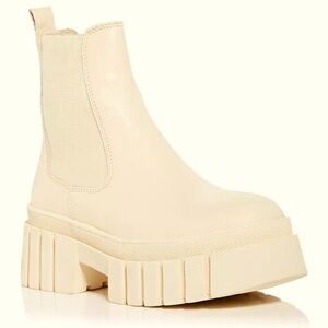 Aqua Women's Bonds Stretch Platform Ankle Booties Bone